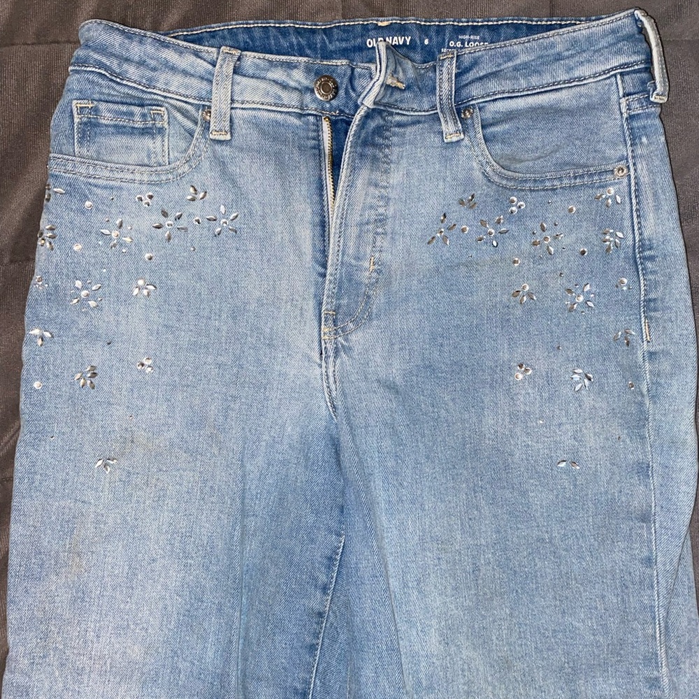 Old Navy Women's Light Blue Floral Jeans
